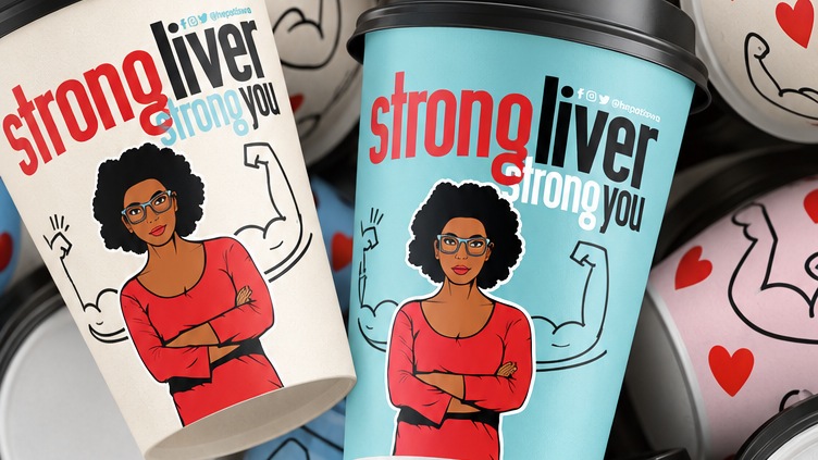Strong Liver, Strong You campaign coffee cups